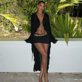 Women's 2025 Summer New Netswear Cardi Ears Beach Sexy Dress DJPT