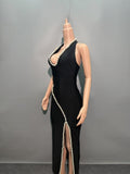 Element Hanging Neck Elastic Banding Dress Dinner Light Luxury High-End Evening Dress