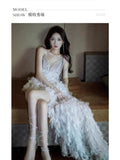 High-End Evening Dress Super Fairy High-End Light Luxury Small Host Temperament Famous People Go Out To Welcome The Yarn Dress