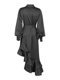 Temperament Fashion Court Style 2025 New Collar Single-D Row Buckle Bubble Sleeve Irregularly Spliced With Dress Woman