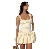 French Fashion Fluffy Dress 2025 Summer New Sling Skirt DJPT