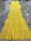 Spring Holiday Wind Collar Sleeveless Irregular Lace Spliced Fashion Temperament Dress Dress