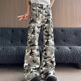 Summer New Retro Leisure Branches Camouflage Pants Water Wash Old Work Pants DJPT