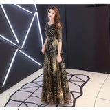 Sky Evening Dress 2025 New Spring Long-Term Skinny Noble Banquet Annual Conference Host Performance Dress Dress Woman