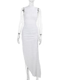 Summer 2025 New Fashion Vest Muscle Open-Back Tight Dress Women's Dress DJPT
