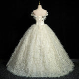 Dress Shoulder High-End Elegant Puffy Skirt Annual Meeting Presided Adult Dress Student Vocal Art Test Solo