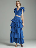 Vintage Elegant Set Spring 2025 New Laminated Laminated Stacked Stacked Laminated Leafed Dress Woman