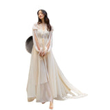 Seaside Holiday Dress Long Sleeves Sun-Drag Long Skirts Outside Wearing Shirt Beach Dress Morning Robes