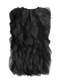 Temperament Thin Dress Women's Dress 2025 Spring New Sleeveless Wood Ear Folding Mesh Cake Skirt