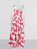 Printed Bosom Dress 2025 Summer New Fashion Pressure Folds Thin Sexy Open Fork Dress