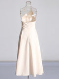 Temperament Dress Spring 2025 New Sling Folded White Dress Girl