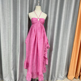 Fashion Lotus Leaf Side Bra Dress 2024 New Loose Temperament Casual Holiday Dress
