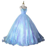 Evening Dress Blue At The Fugitive Princess Birthday Party Voice Art Test For Adult Mermaid Puff Dress Dress