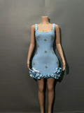 Summer Sling Studded Ass Evening Dress Sexy Body Repair Niche Design With A Bandage Dress