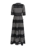 Retro Light Luxury Dress 2025 Spring And Summer New Lead Lace Hollow High-End Color Dress Dress Woman