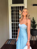 Spring And Summer New Pectoral Texture Fabric Lace Beads Dew Long Dress LX0154