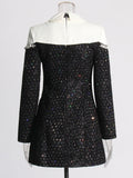 Version Of Temperament Small Fragrant Wind 2025 New Fashion Name Spliced Studded Short Dress Woman