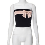 New Women's Clothing Bumps With Umbils Bows And Bottom Tops DJPT