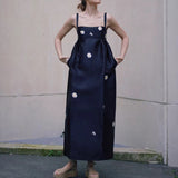 / Daisite Print Bare Back Sling Skirt Tea Break Gentle Booming Long Skirt 2024 New