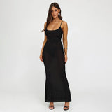 Spring 2025 New Sexy Dress Famous Style Elegant Body Drill Slings Dress DJPT