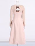 Industry Famous Diamond Hollow Dress Mid-Long Dress 2025 New Cross-Neck Design Waist Dress Dress Women's Summer