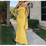 Women's New Body-Body-Bendered Ass Fishtail Dress Solid Dress Skirt Shawl HZ0628