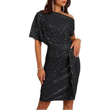Women's New Sexy Folds Flash Fashion Trend Dress HZ0628