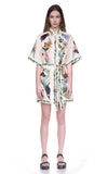 Niche 2025 New Collar Short Sleeves Printed With Thin Dress Woman