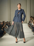 English Style Suit 2025 New V Tie With Single Buckle Senior Gray Coat Top Lady