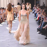 Design Heavy Industry Nails Pressed Folding Sling Dress In The Summer Of 2024 Beautiful Waist Thin Holiday Dress