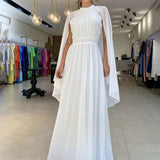 2024 Summer Neck Chiffon Dress Light Luxury Sexy Shawl Dress