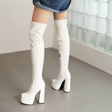 Large-Size Shoes And Women's Boots 2024 Autumn And Winter New Thick-Soled Thick-Heeled Boots Over The Knee Boots High Quality Shoes