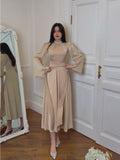 2024 New Strapped Solid-Colored Ribbon Princess Wind To Show Thin Dress