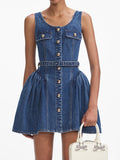 Trendy Cowboy Sling Skirt 2025 New Women's Summer Single Buckle Door Belt Belt Belt Belt Short Skirt Dress Dress Woman
