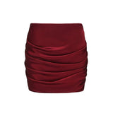 Set Club Shop Sexy Hanging Neck Collar With Short Top + Folded Pocket Hip Skirt Skirt