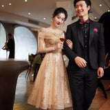 Evening Dress Women's 2025 New Banquet Temperament Famous Fairy Moderators Heavy Industry Annual Conference Dress