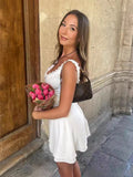 Pure Desire V-Neck Lace Sling Skirt Sexy Bare Back To Show Skinny Little White Skirt A Short Skirt