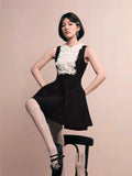 Luth's Same French Gold Muffled Small Black Dress Spring Temperament To Slim Up Thin Dress