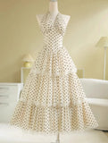 Minority Design Princess Wind Hanging Neck Repair Body Cake Layer Lace Dress HZ0628