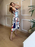 Fashion Round-Neck Geometric Casual Temperament Sleeveless Dress In Summer 2024