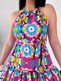 Fashion Colorful Printed Holiday Casual Dress For Summer 2024