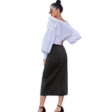 Women's INS Irregular Opening Cowboy High-Rise Half-Body Dress DJPT