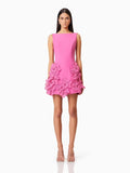 Dress 2025 Summer Banquet Stylish Elegant Round-Neck Three-Dimensional Flowers Sleeveless A-Shaped Dress Skirt