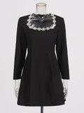 Famous Sexy Light Extravagant Evening Dress 2025 Spring New Square Collar Diamond Splicing Short-Term Waist Dress