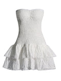 Bohemian Retro Style 2025 Spring Breast-Wearing Sexy Body-Wearing Lotus Lace Side Lace-Side Women's Dress