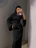 2024 New Body-Cuffed Diamond-Tieed Long-Sleeved Ribbon Dress Dress Woman