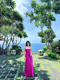 French Seaside Holiday Wind White Sling Belts With Thin Tug-And-Wearing Fairy Thoracic Dress