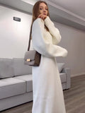 2024 Knitted Cover Korean Version Of Fashion Temperament Round Long Loose Dress