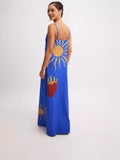 2024 New Beach Leisure Wind Depth V Sling Dress