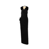 Luxury Dress Dress 2025 Summer New Hanging Neck Metal Flowers Sexy Famous Dress Woman